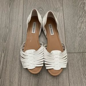 Steve Madden White Leather Huarache Sandal Flats